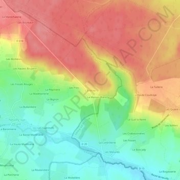 L'Ecottay地形图、海拔、地势