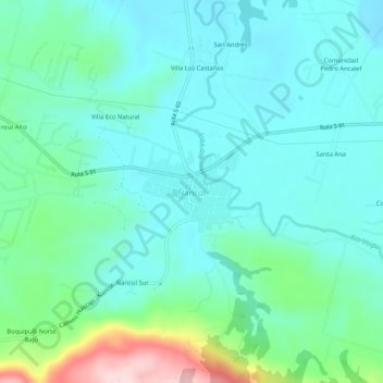 Ñancul地形图、海拔、地势
