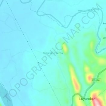 Ricardo Palma地形图、海拔、地势