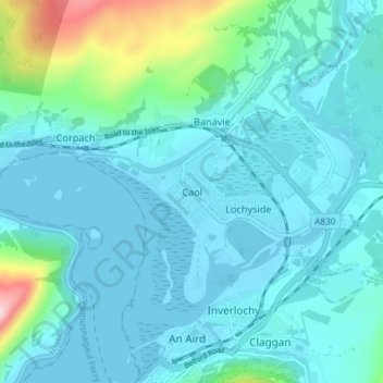 Caol地形图、海拔、地势