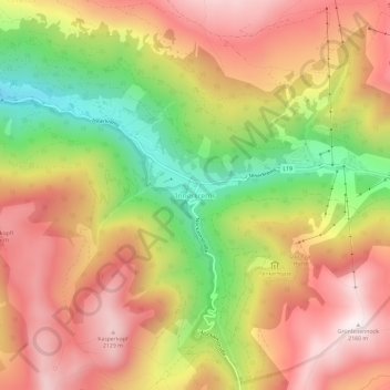Innerkrems地形图、海拔、地势
