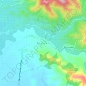 Napnapan地形图、海拔、地势