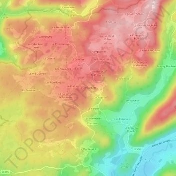 Les Breuchots地形图、海拔、地势