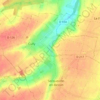 Le Grand Vey地形图、海拔、地势
