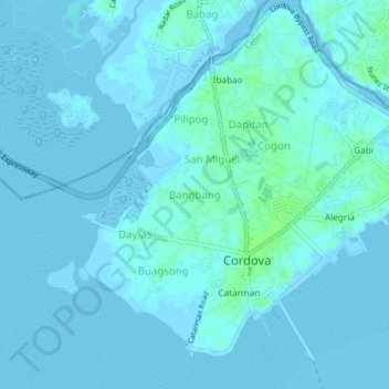 Bangbang地形图、海拔、地势