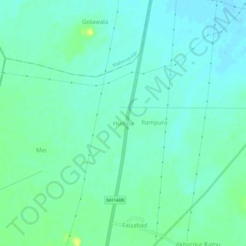 Hudina地形图、海拔、地势