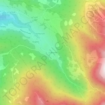 La Boutière地形图、海拔、地势