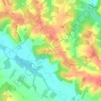 Izaute地形图、海拔、地势