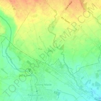 Salu地形图、海拔、地势