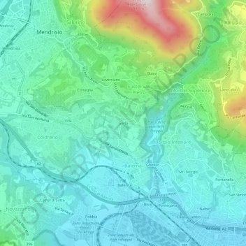 Gorla地形图、海拔、地势