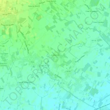 Le Marche地形图、海拔、地势