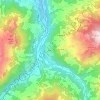 Mogno地形图、海拔、地势