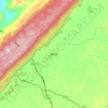 南坪乡地形图、海拔、地势