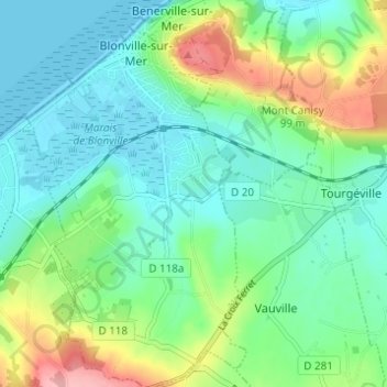Les Capelles地形图、海拔、地势
