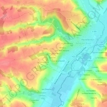 Le Clos de Bellevue地形图、海拔、地势