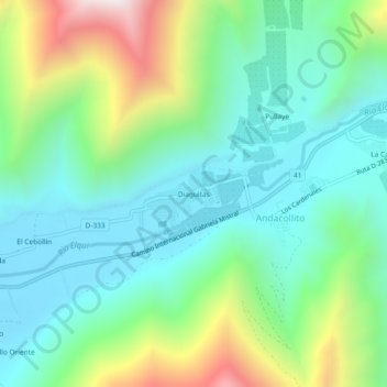 Diaguitas地形图、海拔、地势