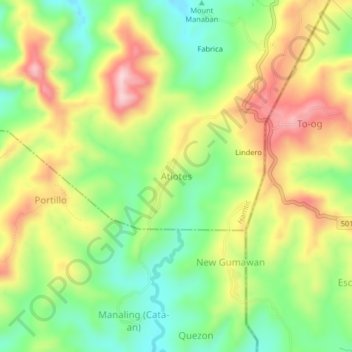 Atiotes地形图、海拔、地势