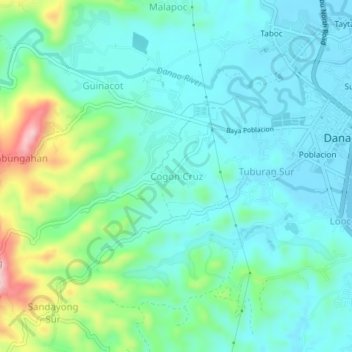 Cogon Cruz地形图、海拔、地势