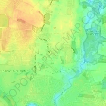 Lemsahl地形图、海拔、地势