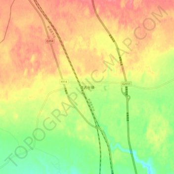 章古台镇地形图、海拔、地势