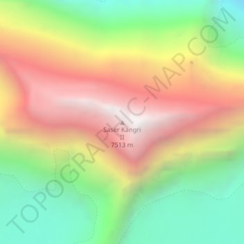 Saser Kangri II地形图、海拔、地势