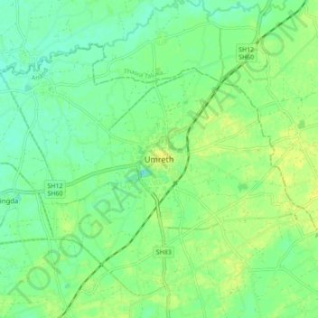 Umreth地形图、海拔、地势