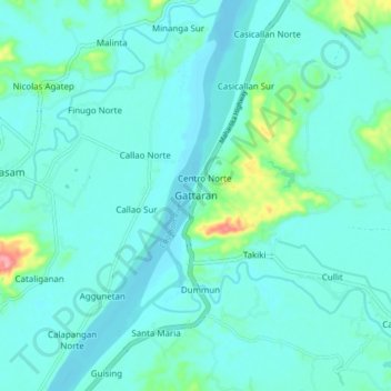 Gattaran地形图、海拔、地势