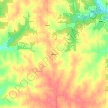 Vibbard地形图、海拔、地势