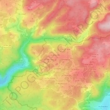 La Breuche地形图、海拔、地势