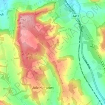 Dunsmore地形图、海拔、地势