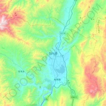 剑川县地形图、海拔、地势