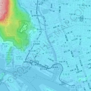 鹽埕地形图、海拔、地势