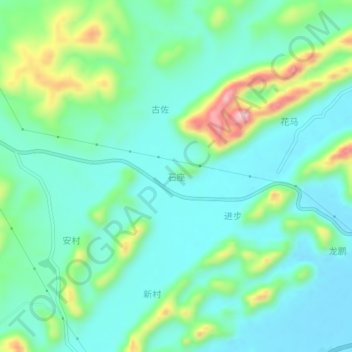 Shizuo地形图、海拔、地势