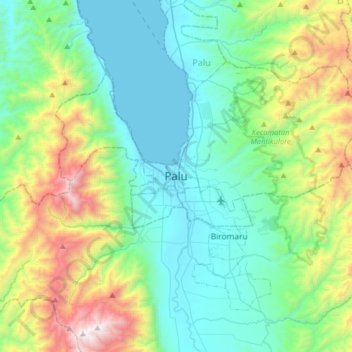 Palu地形图、海拔、地势