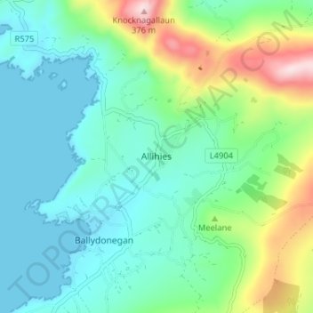 Allihies地形图、海拔、地势