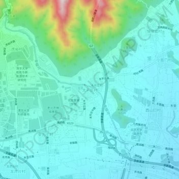 太平庄村地形图、海拔、地势