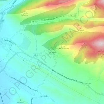 Voznuevo地形图、海拔、地势