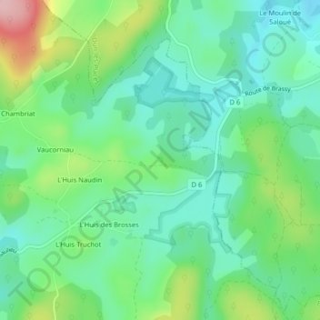 Le Carré Rouge地形图、海拔、地势