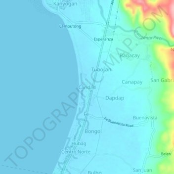 Caridad地形图、海拔、地势