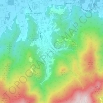 Vorno地形图、海拔、地势
