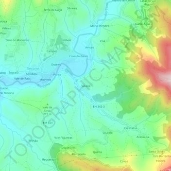 Valada地形图、海拔、地势
