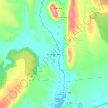 Huertos de Moya地形图、海拔、地势