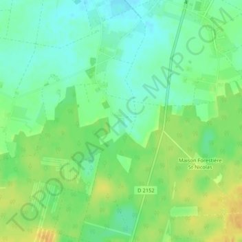 La Rive du Bois地形图、海拔、地势