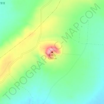 东坪山地形图、海拔、地势