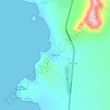Las Tacas地形图、海拔、地势