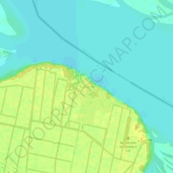 Yahapé地形图、海拔、地势