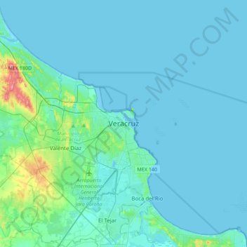 Veracruz地形图、海拔、地势