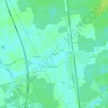 La Touche地形图、海拔、地势