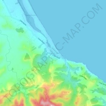 Waipu Cove地形图、海拔、地势