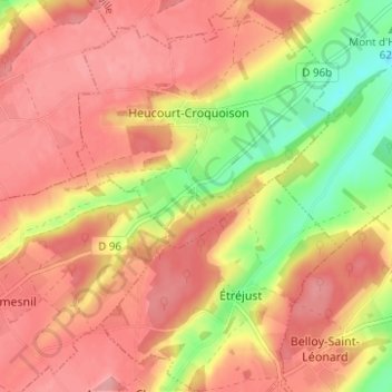 Croquoison地形图、海拔、地势